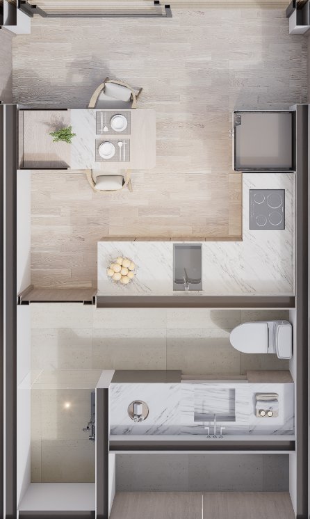 Service module floor plan